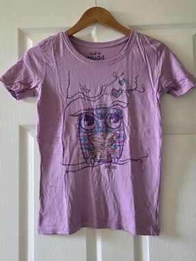 Purple Owl T-Shirt Women's Small 100% Cotton